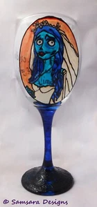 Corpse Bride Halloween Wein Gin Bier Glas Burton Goth - Bild 1 von 8
