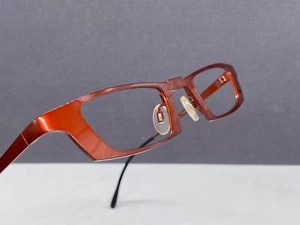 Theo Eyeglasses Frames Woman Red Square Small Lens Slim Uriel Titan - Picture 1 of 12