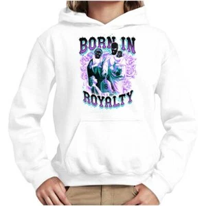 Cool Urban Streetwear Born In Royalty Family Youth Hooded Sweatshirt Boy or Girl - Picture 1 of 7
