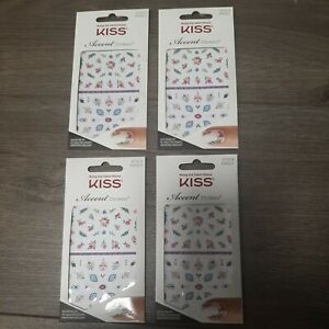 SET OF 4-Kiss Accent Stickers Nail Art Peel and Stick KAS01 67974 Holiday New