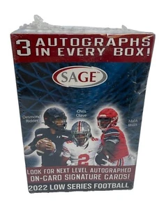 2022 SAGE Low Series Football Sealed New Blaster Box - (3) Autographs New Sealed - Picture 1 of 6