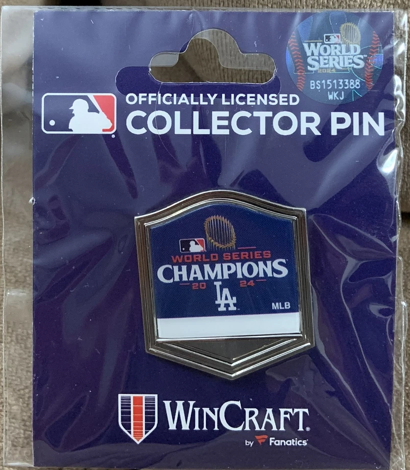2024 WORLD SERIES CHAMPIONS LOS ANGELES DODGERS COLLECTOR PIN NEW WINCRAFT - Image 1 of 1