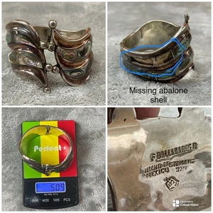 F Balladares Taxco Mexico Sterling Silver Clamper Bracelet( Repair/scrap) 50.9 G - Picture 1 of 16