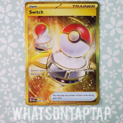 Pokemon Card Switch 206/165 Secreto Raro Escarlata Violeta Pokemon 151 Singles LP Foto 1 de 2