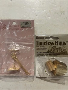 Dollhouse Fireplace Accessory Set Shovel Broom Poker Log Holder w/Logs Miniature - Picture 1 of 4