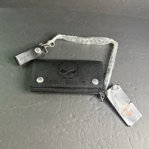 Harley-Davidson Men's Willie G Skull Tall Trucker Biker Wallet XML4710-BLK - Picture 1 of 5