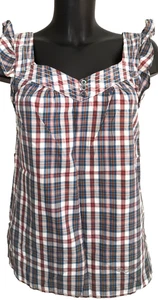 Top LIU JEANS by LIU JO à carreaux sans manches Taille 40 FR Très bon état - Picture 1 of 8