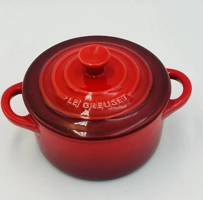 Le Creuset 8 Oz Petite Round Casserole 4" Mini Cocotte Cerise Red Baking Dish - Image 1 of 4