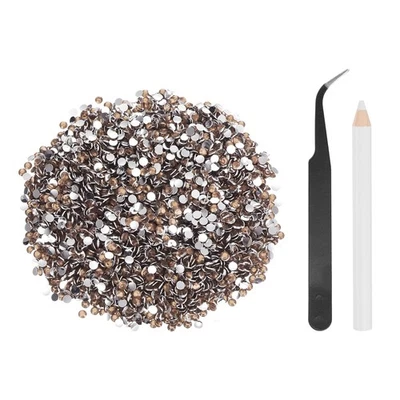 5000Pcs Flatback Rhinestones Resin, SS6 2mm Round Shine Gems, Champagne - Image 1 of 4