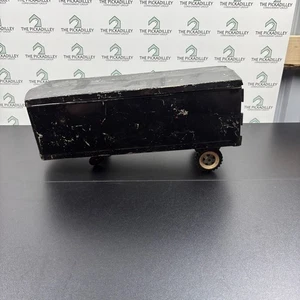 Rimorchio giocattolo vintage Structo metallo pressato acciaio nero - Foto 1 di 5