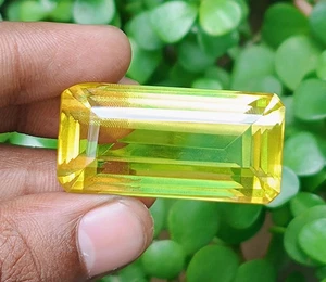 Piedra preciosa suelta certificada natural corte esmeralda enorme citrino de 151 quilates - Imagen 1 de 4