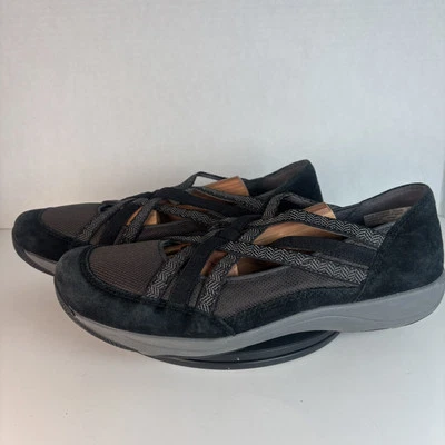 Zapatos para caminar Dansko Hilde para mujer 7-7,5 EE. UU., 38 UE sin cordones correas de gamuza negras Foto 1 de 4