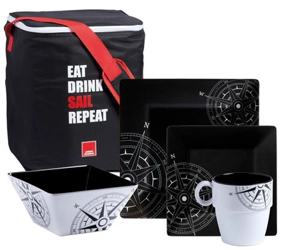 MARINE BUSINESS Geschirr Set Lombok, 24 teilig, Tragetasche