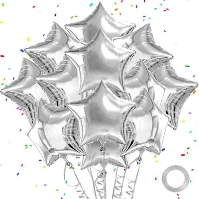 Star Balloons Christmas Gifts Graduation Foil Balloons Mylar Balloon For Silver - Image 1 of 4