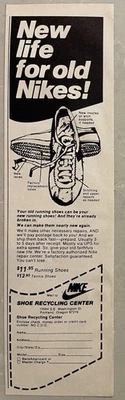 Anuncio de reciclaje de zapatos Nike ¡Nueva vida para bicicletas antiguas! Foto 1 de 3