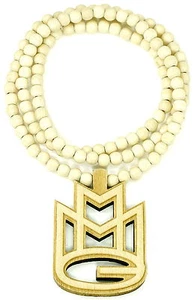 Nuevo Collar MMG Colgante Toda Madera Buen Estilo Madera Con Cadena de Cuentas de 36 Pulgadas - Imagen 1 de 6