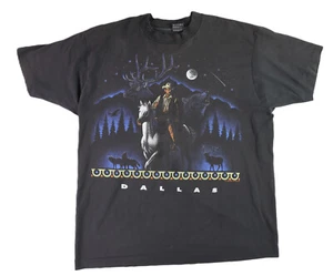 VTG 80s 90s USA Adult XL Heartland Apparel Cowboy Western Dallas Texas T Shirt - Picture 1 of 9