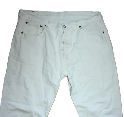 Jeans uomo Levi's 501 adatti come 38/32 Levis Straight bianco W38 L32 0150 - Immagine 1 di 4