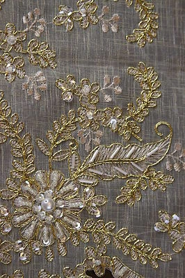 Organza Gold Embroidered Handmade Lace Bead Pearl Placemat Runner Wedding Party - Image 1 of 4
