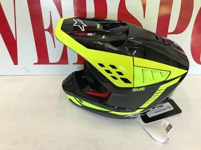 Casco O4L Alpinestars S-M5 Beam Negro Brillante Antracita Amarillo Fluo Juvenil Grande Foto 1 de 4