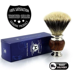 CEPILLO DE AFEITAR PARA HOMBRE SINTÉTICO PUNTA PLATEADA CABELLO, CLÁSICO ESTILO VINTAGE PELUQUERO - Imagen 1 de 3