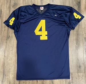 Michigan Wolverines Jim Harbaugh #4 Blue Rawlings Stitched 2XL Football Jersey - Picture 1 of 8