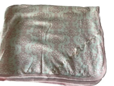 Manta Bebé Tejida Little Me Rosa Blanco Floral Corazones Arcos Recibir Lovey Foto 1 de 4