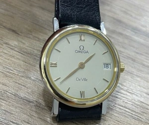 OMEGA DE VILLE GOLD FILLED & STEEL QUARTZ VINTAGE WATCH FOR LADY - Picture 1 of 12