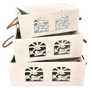 Cassetta legno 38x28 h15 vassoio vaschetta vintage shabby confezioni bottiglie - Foto 1 di 10