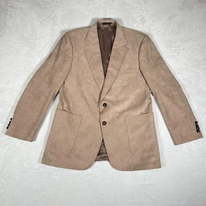 Mcgregor Men Vintage Casual Blazer Sueded Two Button Tan Size 44R Made in USA - Picture 1 of 16
