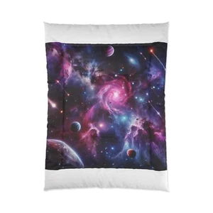 Cosmic Galaxy Comforter - Space Bedding for Teen Room, Sci-Fi Decor, Astronaut - Picture 1 of 9