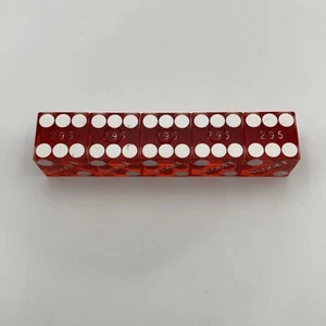 Set of 5 Vintage Dice Used at Nugget Pahrump NV  Matching #295 Red - Picture 1 of 3