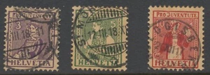 Estampillas postales benéficas Suiza Pro Juventute emisión 1917 SGJ6/8 CV £130 - Imagen 1 de 10