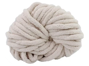 Oatmeal Chenille Chunky Yarn Jumbo Fluff Thick Knit Blanket Crochet Amigurumi - Picture 1 of 1