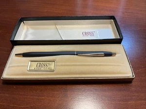 Cross Classic Century Black Satin Gold Ballpoint Pen 2502 w Box - Picture 1 of 4