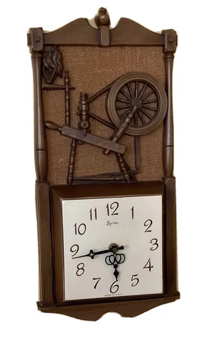 Syroco Clock Spinning Wheel Long Lasting Battery Operated Made USA Mid-Century Cover