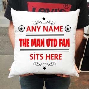 Manchester United personalised cushion with filling Any Name Any team - Picture 1 of 4