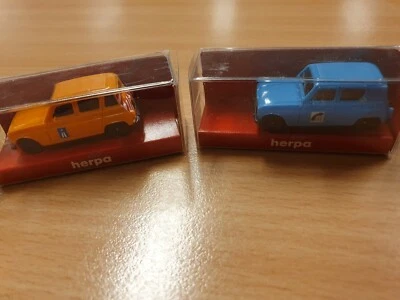 2 renault 4 L telecom et autoroute Dde herpa 1/87  - Photo 1/3