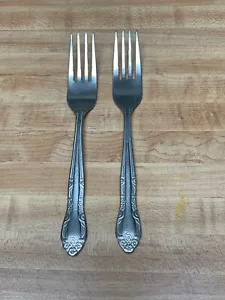 LOT OF 2 FORKS BY CAMBRIDGE SIRENA PATTERN LENGTH 7" STAINLESS STEEL - Picture 1 of 1