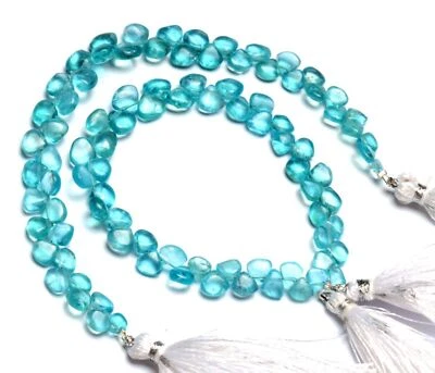 Gema Natural Paraiba ColorApatite 5 a 6 mm Tamaño Forma Corazón Cuentas 7" Hilo Foto 1 de 4