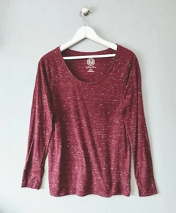SO Camisa Mujer Mediana Roja Jaspeado Manga Larga Cuello Redondo Pullover Informal Damas - Imagen 1 de 5