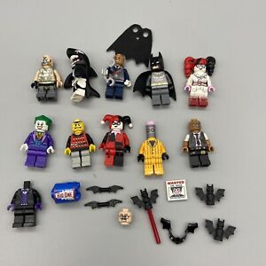Lego DC Comics Minifigs LOT Batman Eraser Head Joker Bane Harley Quinn Gordon