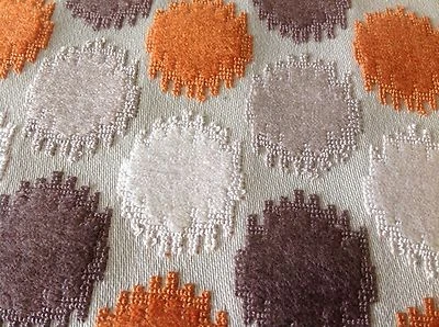Duralee Persimmon Grey Circle Cut Velvet Upholstery Fabric 2.50 yd (36267-33) - Image 1 of 4