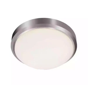 Bel Air Lighting Bliss 15 in. Brushed Flush Ceiling Light Fixture w/ Glass Shade - Picture 1 of 8