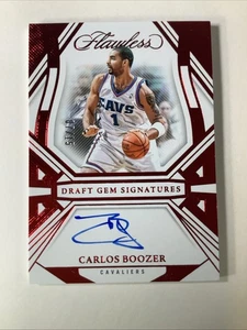 CARLOS BOOZER 2023-24 FLAWLESS DRAFT GEM SIGNATURES RUBY AUTO /15 CAVS - Picture 1 of 2