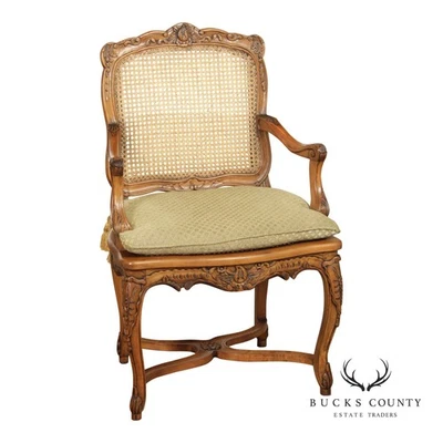 Italian Louis XV Style Caned Armchair - Image 1 of 4