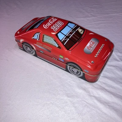 RARE - Coca-Cola 2000 Hinged Collectors Tin Race Car Timeless Refreshment  - Image 1 of 4