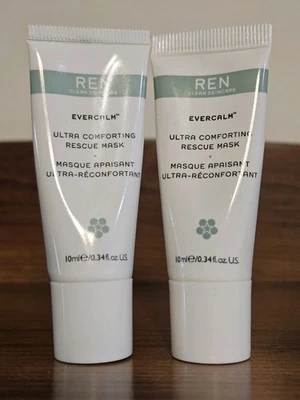 REN Evercalm Ultra Comforting Rescue Mask 0.34oz / 10ml -Travel Size, Lot of 2 - Image 1 of 3