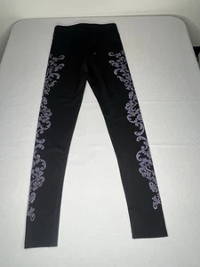 Pantaloni elasticizzati Rue 21 design nero e viola taglia media nuovi con etichetta - Foto 1 di 5