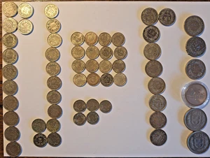 Schweiz Lot  Münzen 1/2+ 1+2+5 Fr   5 + 10 + 20 Rappen , teils Silber - Bild 1 von 14